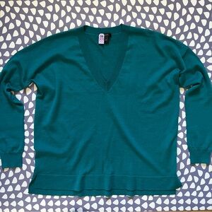 J Crew 100% Merino Wool V-neck Boyfriend Sweater Boxy Oversized